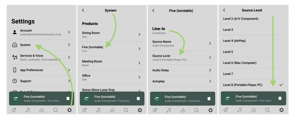 sonos-adjust-line-in-level