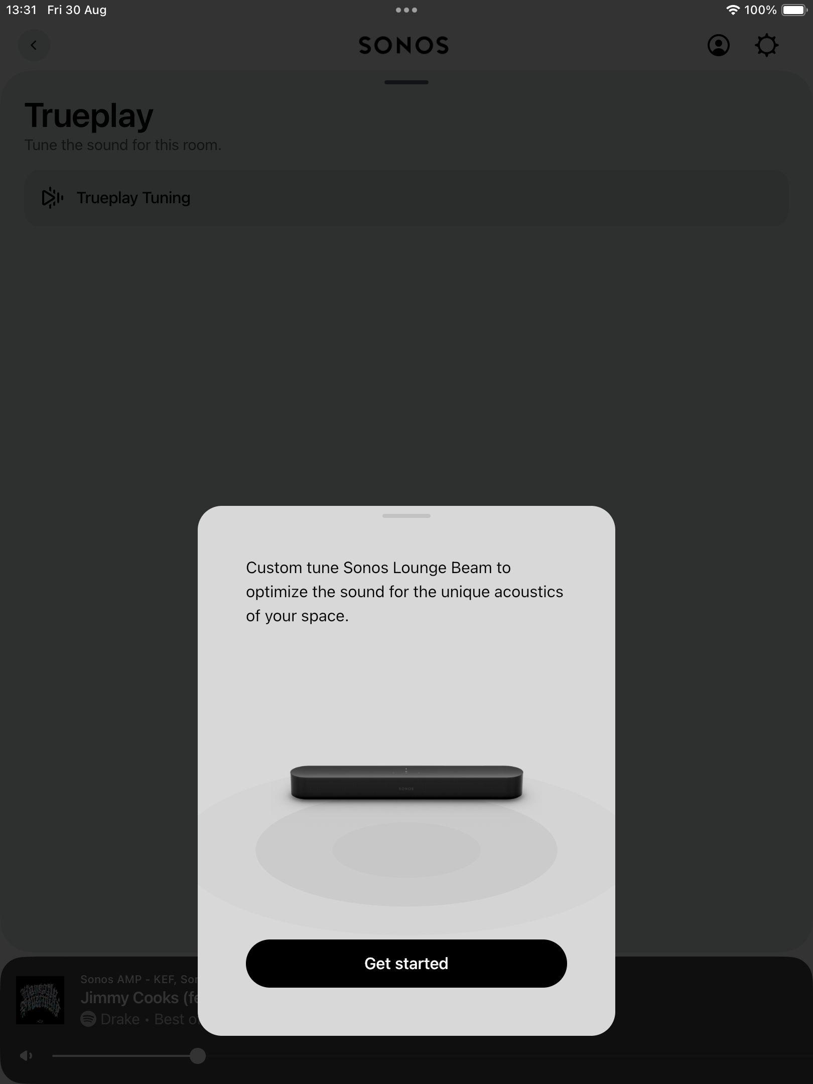 Sonos App Trueplay Tuning Screenshot