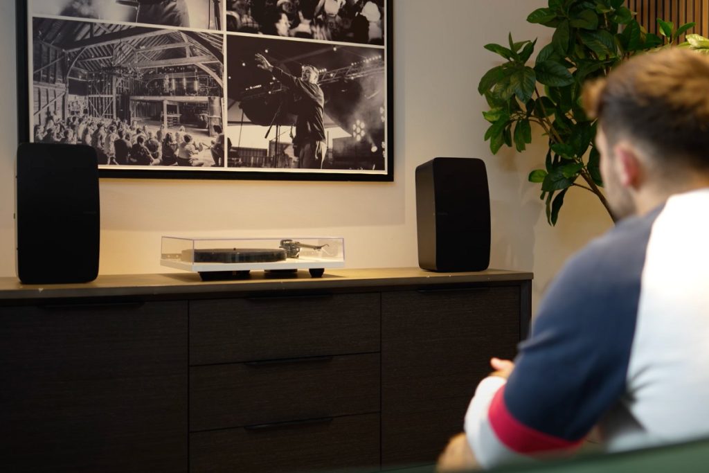 Sonos Five stereo pair being listened to