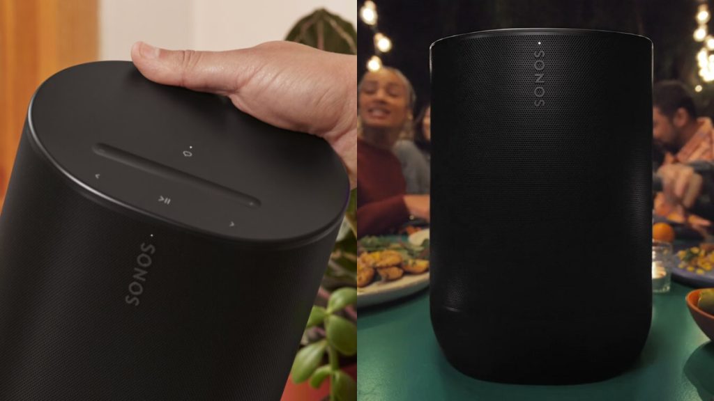 Half & Half Image of Sonos Move 2 Controls and Front Panel