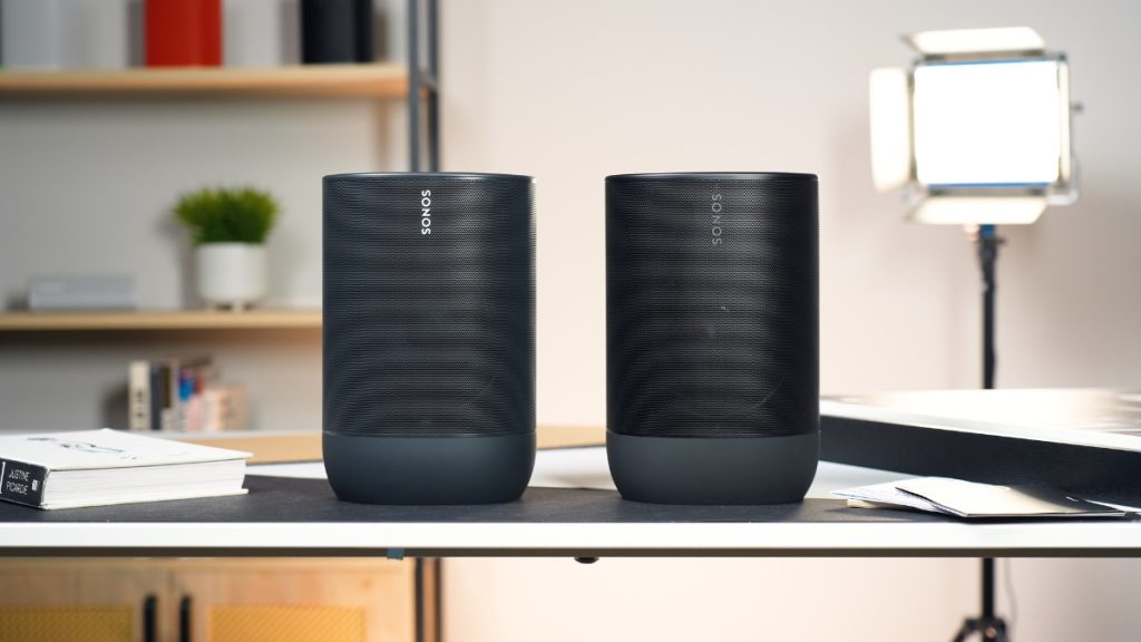 Sonos Move 2 side by side with Sonos Move (Gen 1)