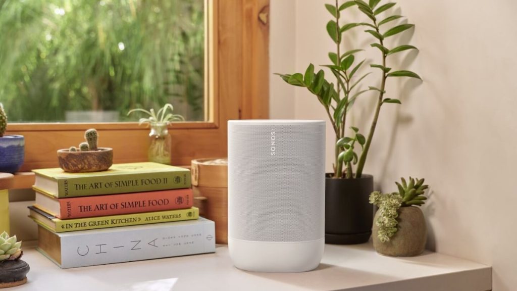 White Sonos Move 2 on a windowsill