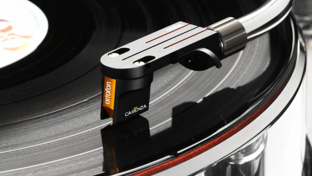 Ortofon Cadenza Series cartridge being used on vinyl record